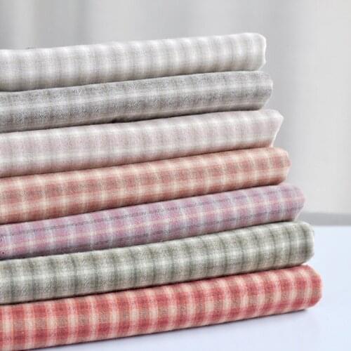 Little Cloth DIY Japan Group Yarn-dyed Fabric,for Sewing Handmade Patchwork Quilting ,grid Stripe Suede Dot 50x145cm