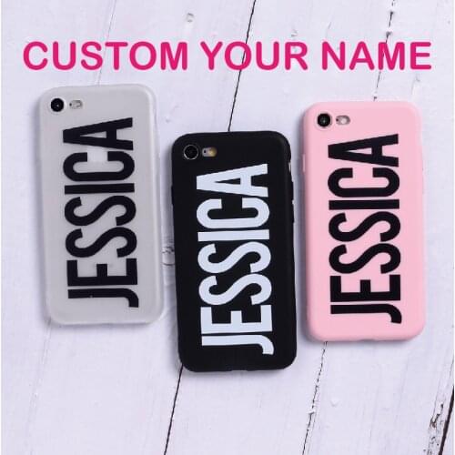 Personalized Custom Name Text Matte Solid Color Soft Cover Phone Case For iPhone 12 Mini 6S XS Max 7 7Plus 8 8Plus X 11 Pro Max