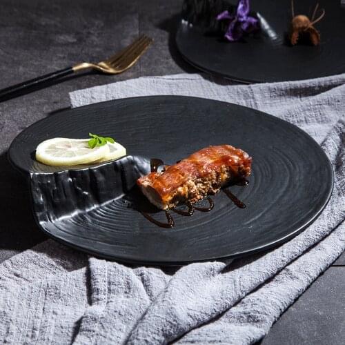 Creative Irregular Shaped Ceramic Plate Dinner Steak Plate Front Plate Kitchen Breakfast Spaghetti Plate Tableware 8.25/9.5Inch