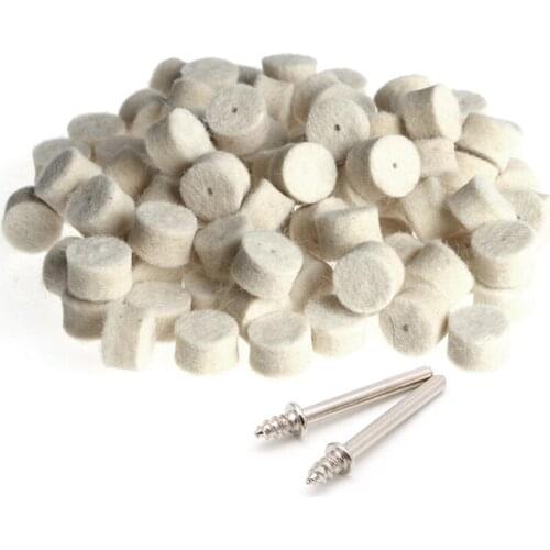 2021 New 100Pcs Wool Felt Polishing Buffing Pad 13mm + 2 Shank For Grinding Wheel