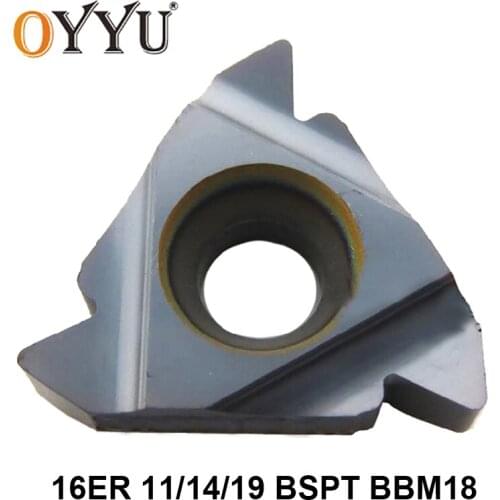 OYYU 10pcs/box 16ER 11BSPT 14BSPT 19BSPT BBM18 11 14 19 BSPT for Steel & Stainless Steel Carbide Inserts Lathe Cutter Turning