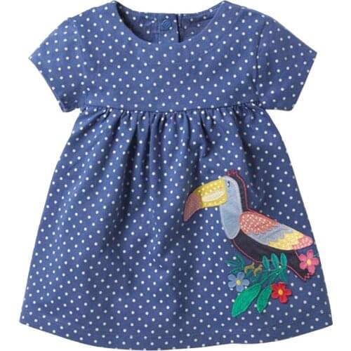 Baby and Girl Dresses Cotton Short-sleeve Printed Childrens Dresses in Europe and America