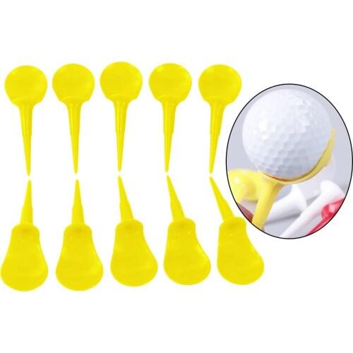 10 PCS Professional Golf Tees Driving Range Accessory Beginners Yellow