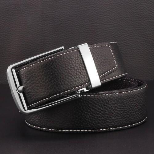 High Quality Black Belt Mens Fashion Pin Buckle Designer Luxury Brand Leather Coffee Belt Cintos Masculinos
