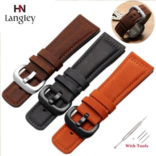 High Quality 28mm Genuine Leather Watchband With Stitches Calfskin Waterproof Wrist Watchband Matte Strap Loops For SevenFriday