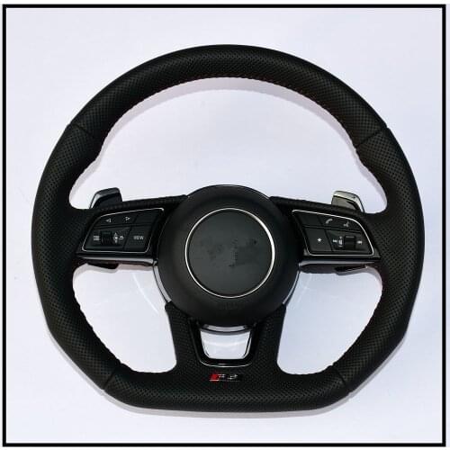 New A4 A6 Q5 Steering wheel assembly + key + paddle + decoder Flat Bottom with all Holes 8V0419091CG 8W0419689 81A951523A