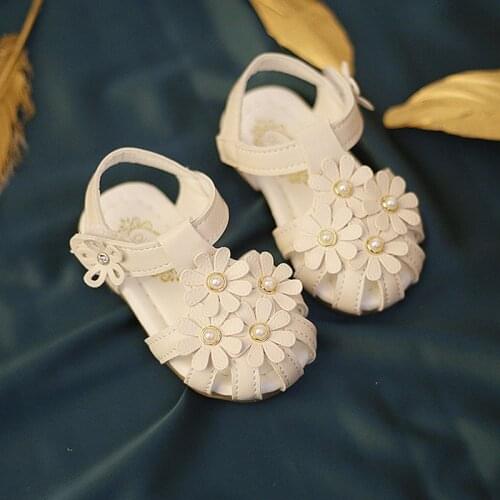 Baby toddler sandals kids girls sandals soft bottom baby shoes children infant girls princess shoes flower sandals non-slip 0-2
