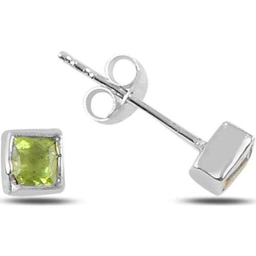 Silver Peridot Earrings