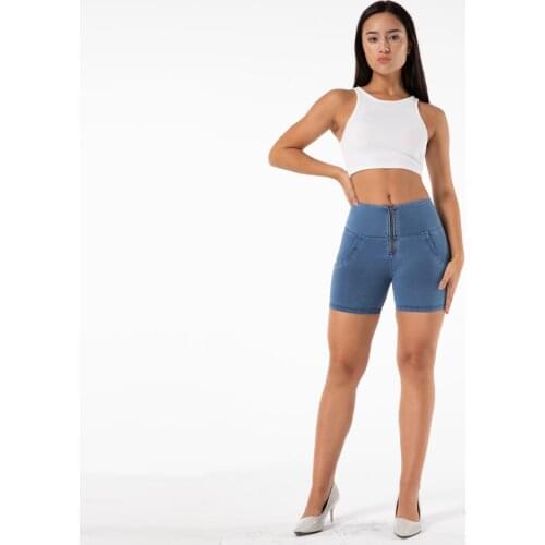 Shascullfites Melody Best Running Shorts Blue Firm Control Knickers High Rise Plus Size Shapewear Womens Short Zipper Summer