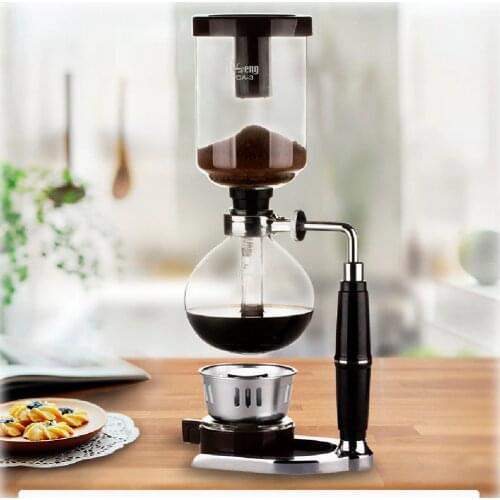 3Cups Siphon Coffee Maker Tea Siphon Pot Vacuum Maker Hand Coffee Machine Heat-resistant Glass Type Siphon Coffee Machine Filter