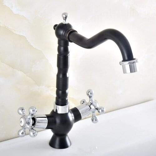 Black Oil Rubbed Bronze Silver Chrome Brass Kitchen Bathroom Vessel Sink Basin Swivel Spout Faucet Mixer Water Tap anf494