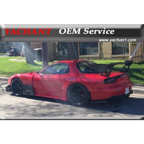 FRP Fiber Glass Rear Fender Flare Body Kit 3 Pcs Fit For 1992-1997 RX7 FD3S RE-GT Style Rear Fender Flare with Fuel Cap