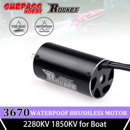 SURPASS HOBBY Rocket 3670 4 Poles Sensorless Brushless Motor 1850KV 2280KV Waterproof 5mm Shaft for RC Boat Traxxas Tmaxx Parts