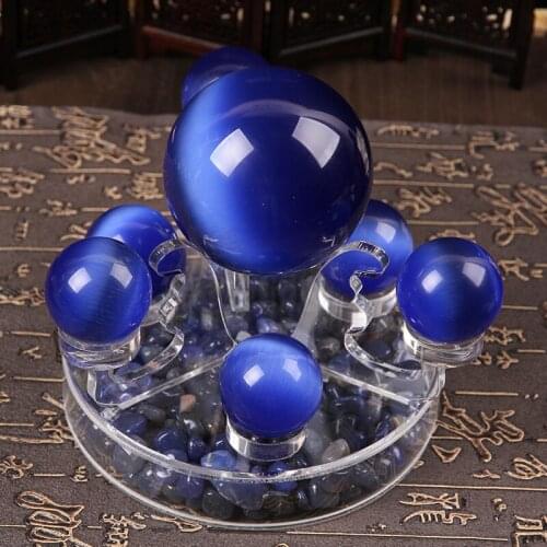 Light blue opal ball seven ornaments lucky Feng Shui crystal ball decoration natural