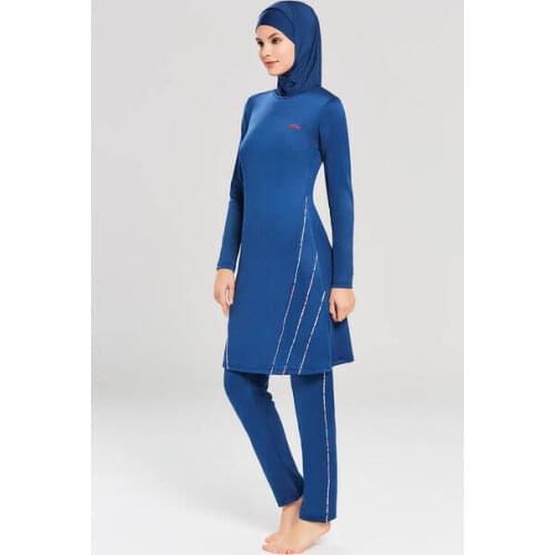 Tesmay 0231-19 Light Navy Blue Full Off Hijab Swimwear