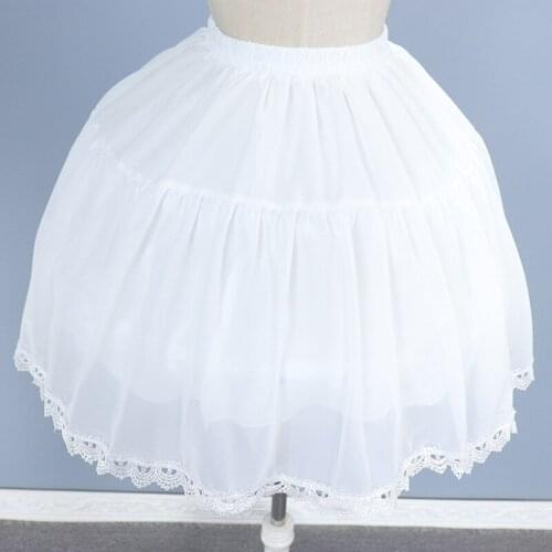 45cm Women Lolita Cosplay Petticoat A-Line Puffy Tutu Skirt Ballet Dance Pettiskirts Underskirt Princess Fairy Dress
