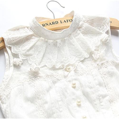 Womens Fashion Necklace Peter Pan Lace Detachable Lapel Shirt False Collar