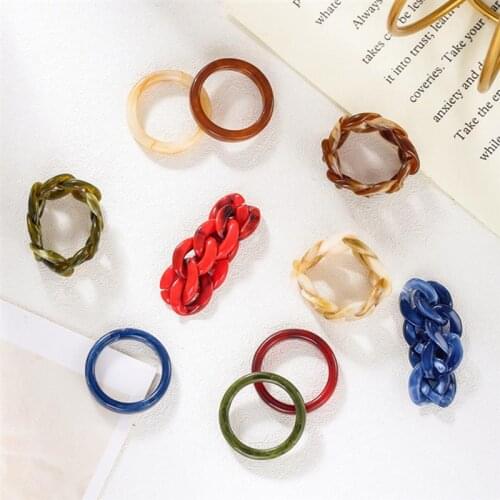 1pc Fashion Vintage Knuckle Ring Plastic Simple Solid Color Joint Ring Finger Ring For Women Jewelry Accessories Party Dress Up