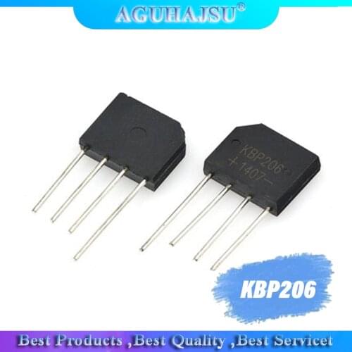 10PCS KBP206 DIP-4 KBP206G DIP DIP4 Bridge Rectifier 2A 600V new and original IC