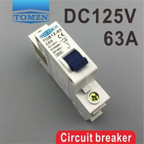 1P 63A DC 125V Circuit breaker MCB C curve