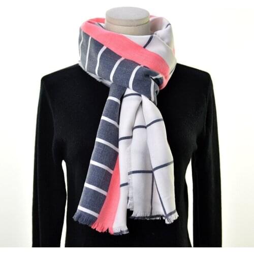2021 Fashion Newest Warm Block Color Printed Pattern Wool Acrylic Scarf 10pcs/lot
