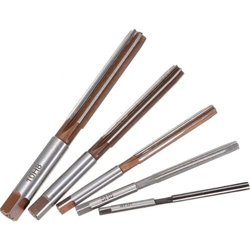 5pcs Straight Shank Hand Reamer Precision H8 Chucking Reamer Engineering Tools 4mm/5mm/6mm/8mm/10mm 6 Flutes Milling Cutter Tool