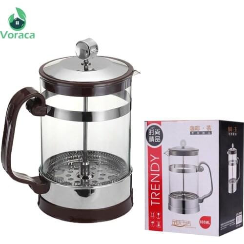 800ML Coffee Brewing Pot French Filter Tea Brewer Coffee Pot Coffee Maker Kettle Household Hand Punch Pot Simple Pressure Pot
