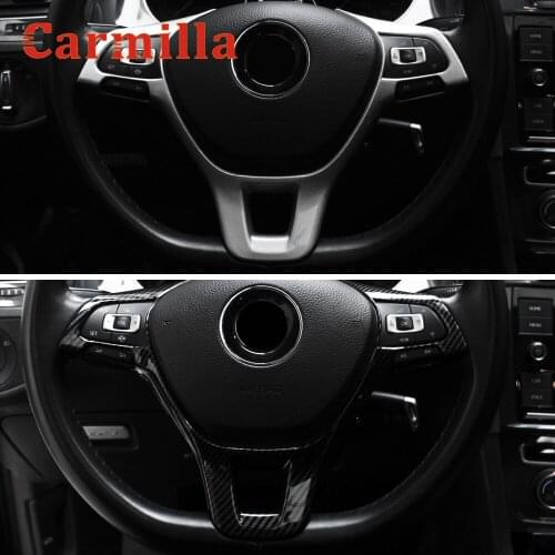 Carmilla Car Accessories for Volkswagen VW Amarok 2016 - 2020 Auto Steering Wheel Panel Protection Cover Sequin Trim Sticker