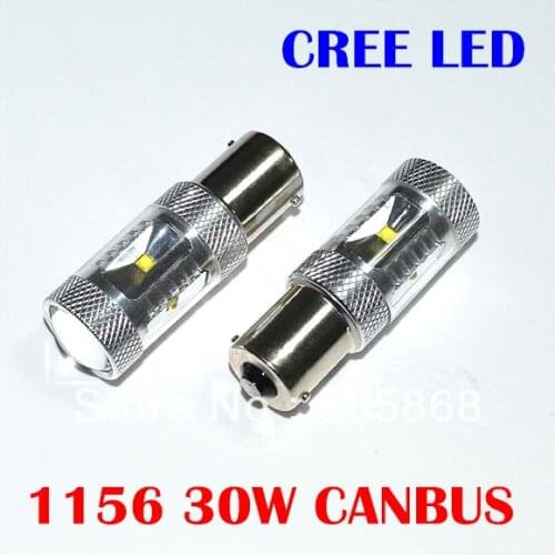 Free Shipping 2 Piece/lot Canbus error free Cree chips led 30W 1156 led canbus ba15s led 12v led backup lights