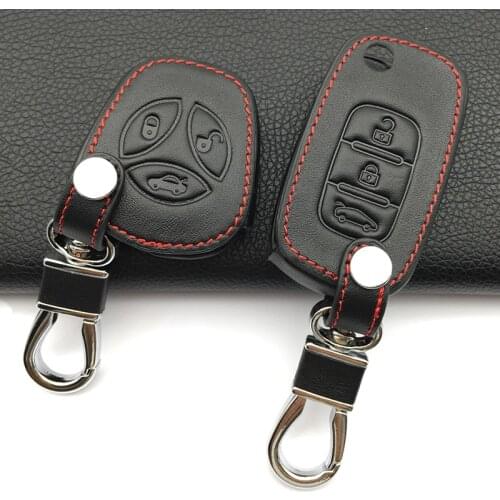 Fashion men Genuine Leather Case Cover Key For Sport Sedan Lada Priora Kalina Granta Vesta X-Ray X-ray 3 buttons protect shell