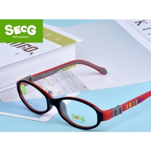 SECG Children Frame Myopia Prescription Glasses Children Glass Frame TR90 Silicone Optical Kids Frame Diopter Child Eyeglasses