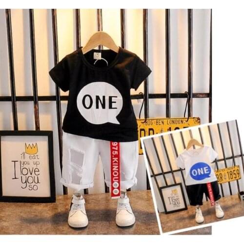Baby Boys Sets Summer Children Clothes T-Shirt + Short Pants Set Cotton Sports Letter Printed Children Suit 2-7years