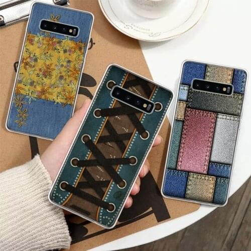 Jeans Cowboy Denim Printed Silicon Phone Case For Samsung Galaxy A51 A71 A70 A50 A40 A30 A20E A10S A01 A21 A6 A7 A8 A9 Plus + Co