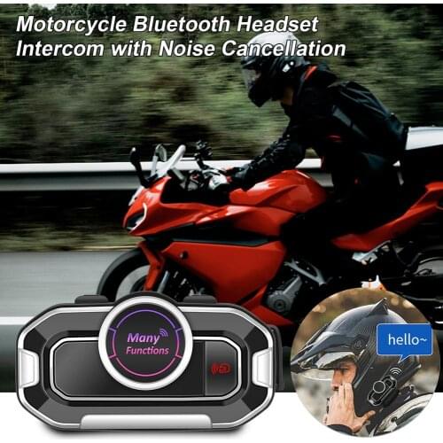 10-30M Bluetooth 5.0 Intercom Motorcycle Helmet Headsets Wireless Walkie Moto Stereo Interphone IP67 Waterproof FM Radio