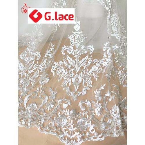 GLace 3Y/lot vintage pattern clothing lace embroidery fabric European and American style skirt wedding dress clothTX167