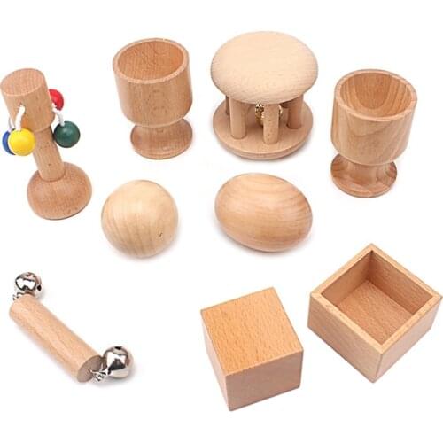 Infant Montessori Sensorial Object Fitting Exercise Practice Toys 6Pcs Baby Brain Develop Early Educational Game Toy 0-24 Month