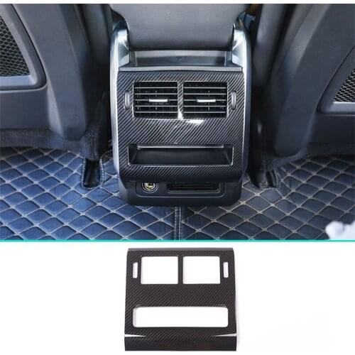 1 Pcs For Land Rover Range Rover Sport RR Sport 2014-2017 Carbon Fiber Style ABS Plastic Rear Row AC Outlet Frame Cover Trim