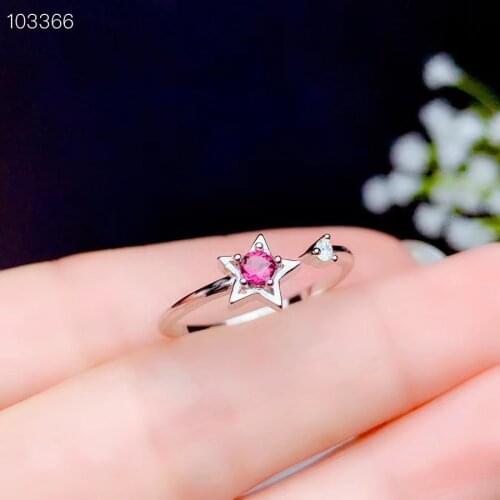 Natural garnet ring, 925 silver, cheap, simple and exquisite, beautiful colors, the product of nature
