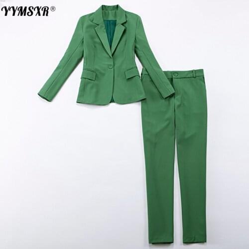 Small Suit Female Temperament Formal Suits Fashion Casual Autumn and Winter Green Jacket Professional Wear Korean Version