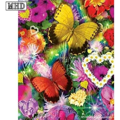 MHD color butterfly full square / round diamond 5D DIY diamond painting 3D cross stitch new arrival animal mosaic decoration