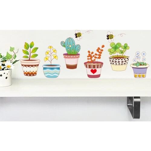 Garden bee flower plant culture wall stickers PVC DIY living room bedroom Home Art Wallpaper room house stickers poster