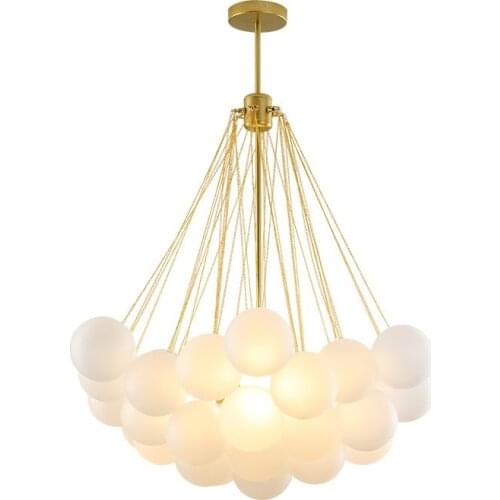 Nordic Simple LED Chandelier Lighting Black / Gold Dining Living Room E27 Hanging Lamp Bedroom Home Bubble Glass Ball Luminaires