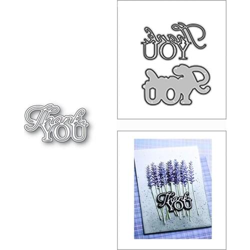 New 2021 Shadow Thank You Fancy Script Metal Cutting Dies for DIY Scrapbooking and Card Making Decor Embossing Craft No Stamps