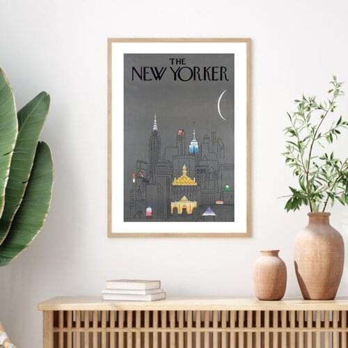 "New Yorker" Magazine Cover 1979 Poster Canvas Painting Manhattan View Art Prints Wall Picture for Living Room Office Home Decor