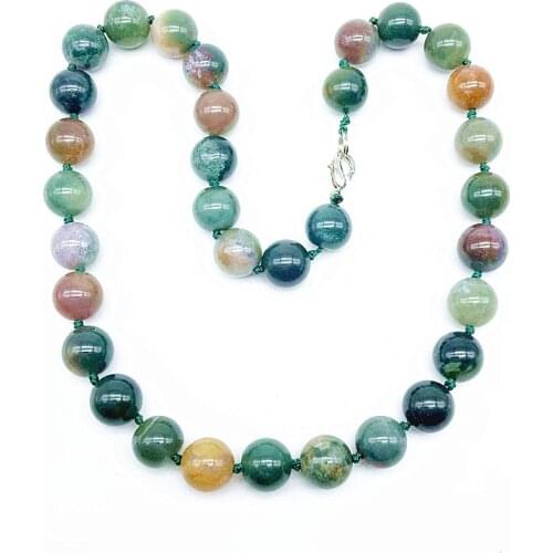 Natural Stone Beads Knotted Choker Necklace Woman Jewelry 12 mm Smooth Bead Party Gift Drop Shipping