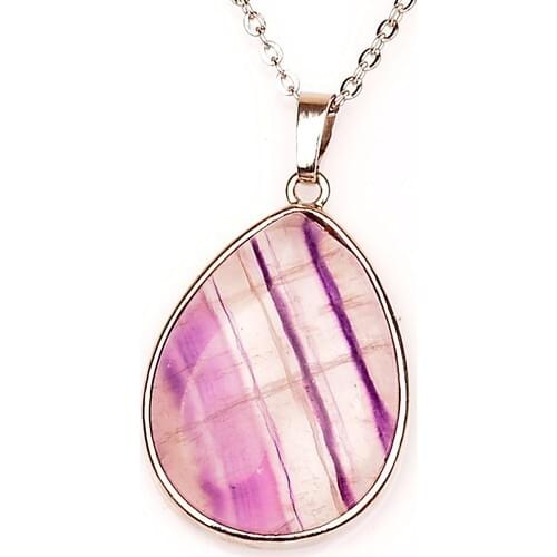 Fluorite Stone Drop Necklace Custom Modern Stylish Fit Cheap Design
