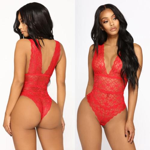 Sexy Women Sleepwear Exotic Lace Underwear Bodysuit Lingerie Playsuit Party Romper Jumpsuit Plus Size S-XXL