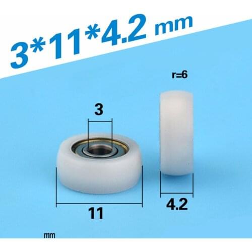 [R0311-4.2] 10PCS micro minisize inner 3mm 693zz bearing roller wheel Round type DIY PLASTIC type instrument tools pulley