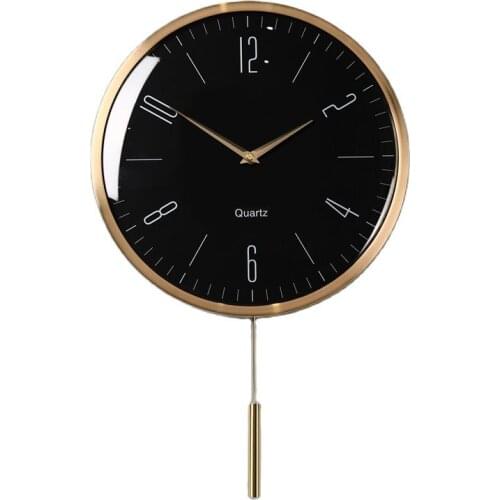 Nordic Luxury Pendulum Clocks Wall Home Decor Creative Metal Wall Clock Modern Gold Silent Watch Living Room Decoration Gift