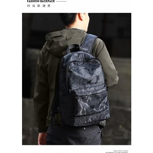 Men backpack leisure junior high school student bag high school student travel computer backpack popular logo fashion trend
